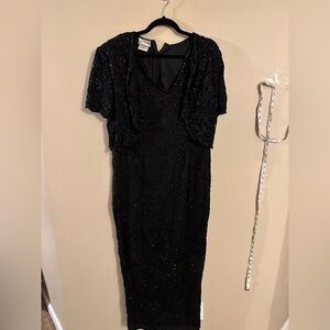 Stenay Women Beaded & Lace Gown Black Size 14